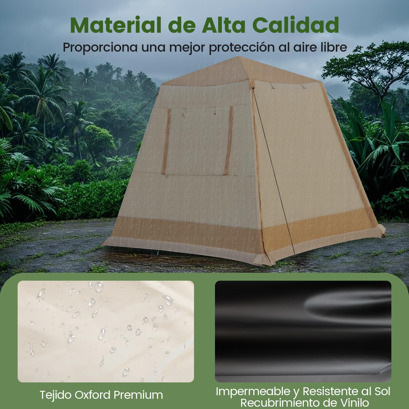 GOPLUS Carpa de Campamento Pop-up con Soporte Automático | Tienda Familiar para 4-6 Personas con Tela Resistente al Sol y la Lluvia, Bolsa de Transporte