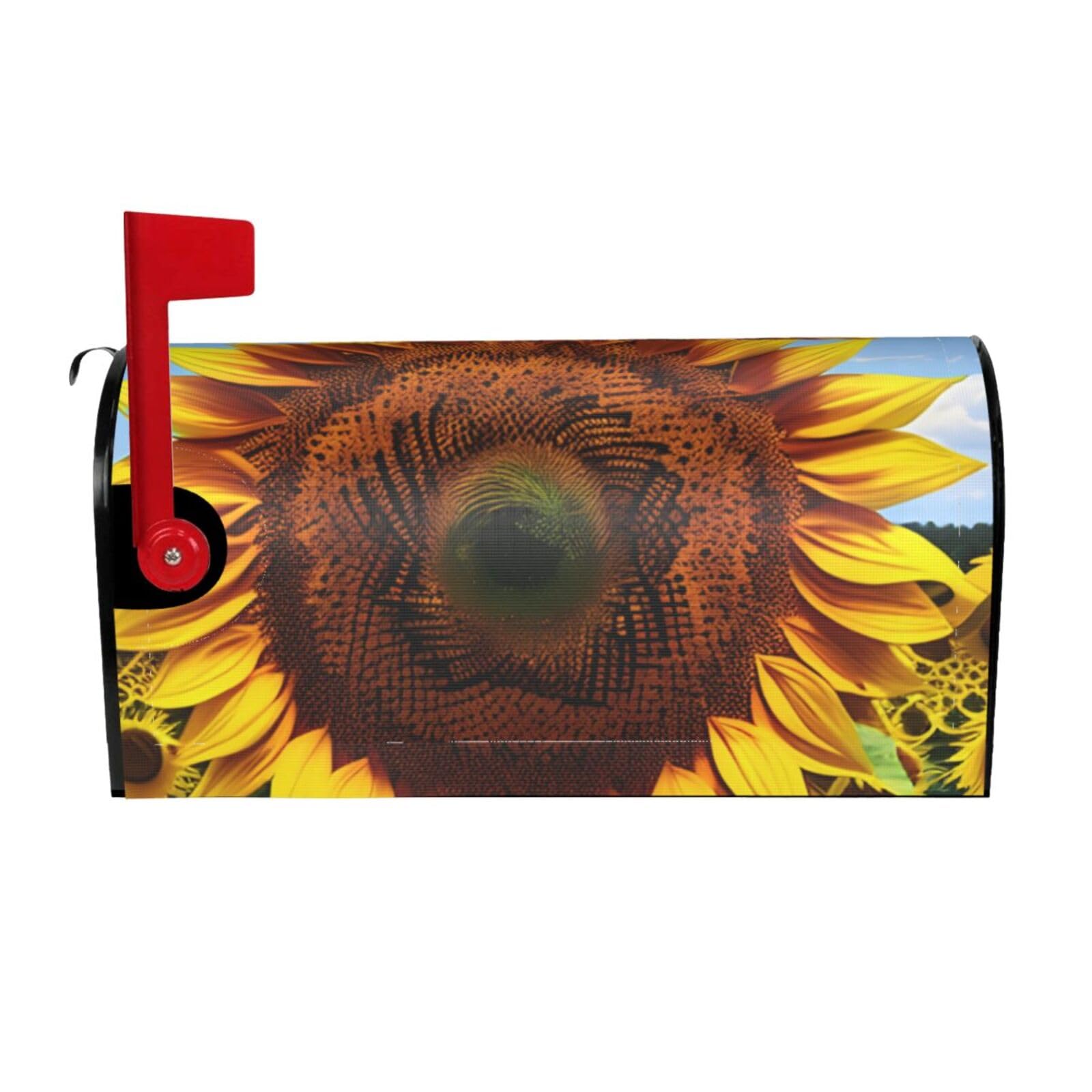 Sunflower Pattern Print Mailbox Cover Wraps Post Letter Box Cover Decor For Outside Garden Yard Farmhouse Home
