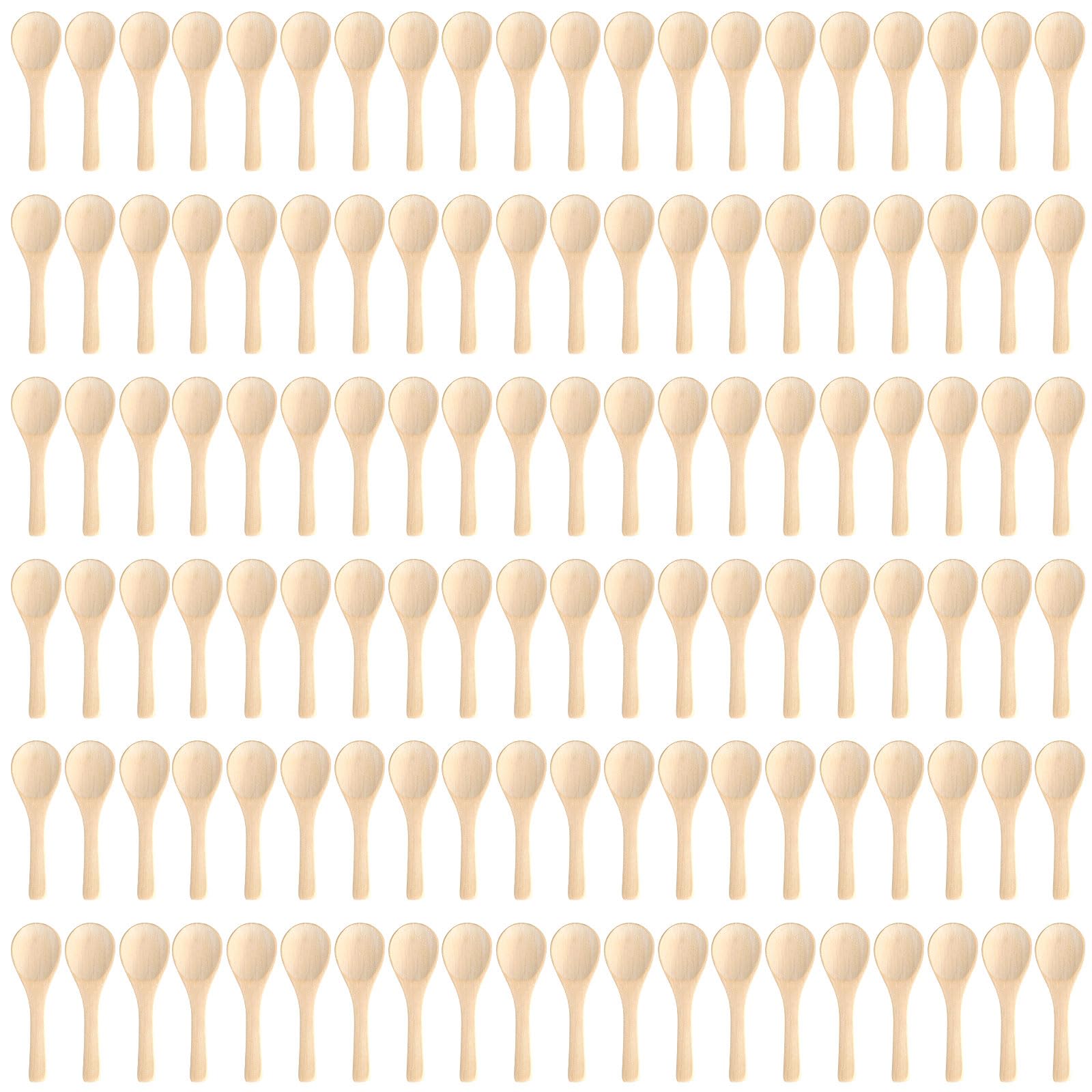 Boao 500 Pcs Small Wooden Spoons, 3.5'' L Mini Spoon for Honey, Sugar, Salt
