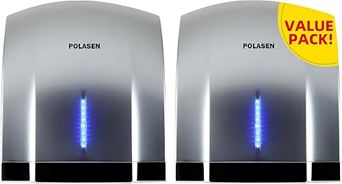 Secadores de manos para baños, paquete de 2 unidades con enchufe de 2 pines de 110 V, limpiaparabrisas automático compacto de alta velocidad