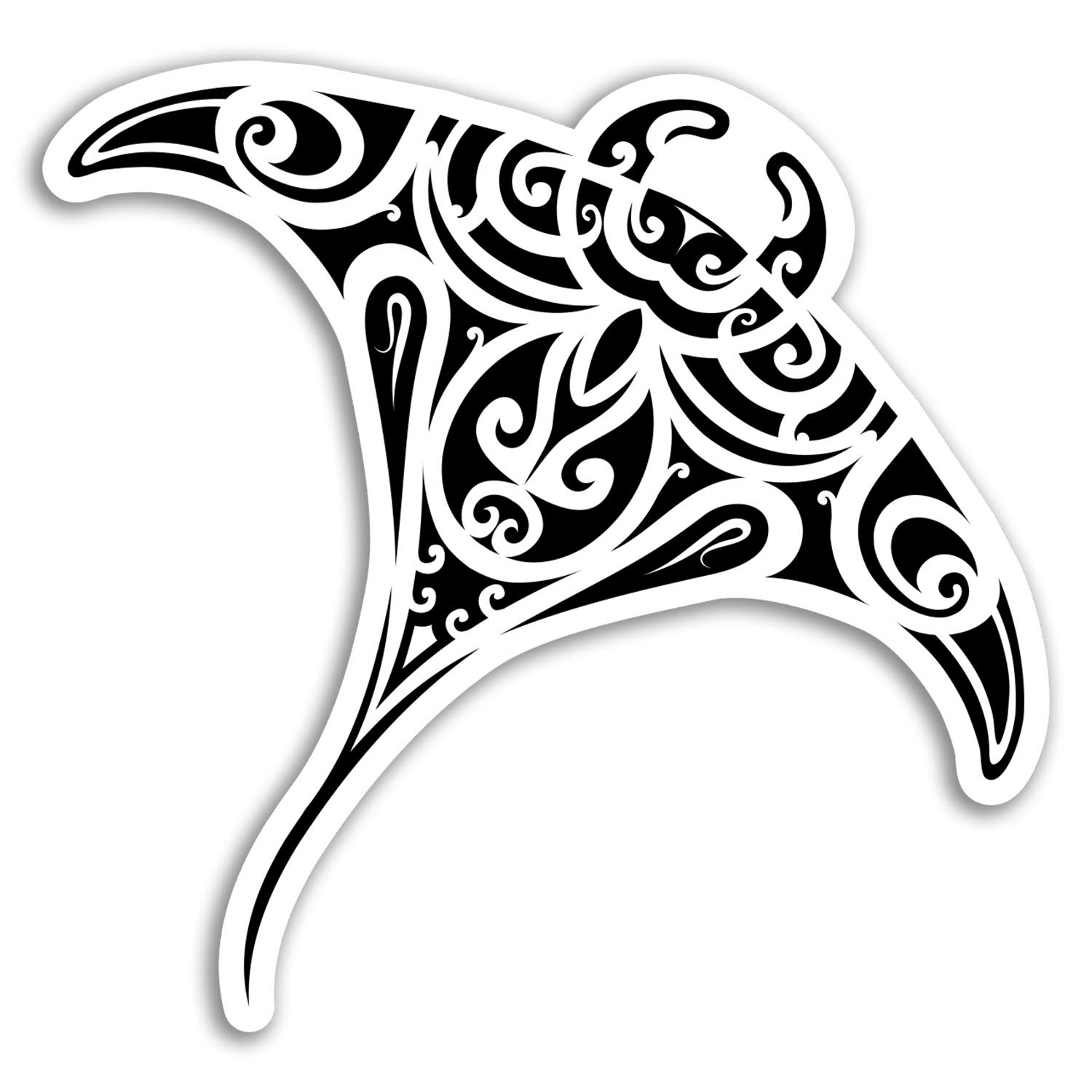 Destinationvinyl Multi 2 X 10Cm Tribal Manta Ray Vinyl Stickers - Ocean Surfer Sticker Laptop #18075 (10Cm Wide)
