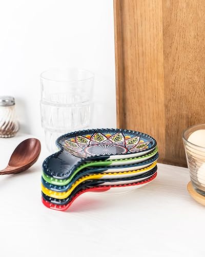 Miniatura 4 de Soporte de cuchara de cerámica para la parte superior de la estufa, soporte grande para cuchara para encimera de cocina, soporte para utensilios de