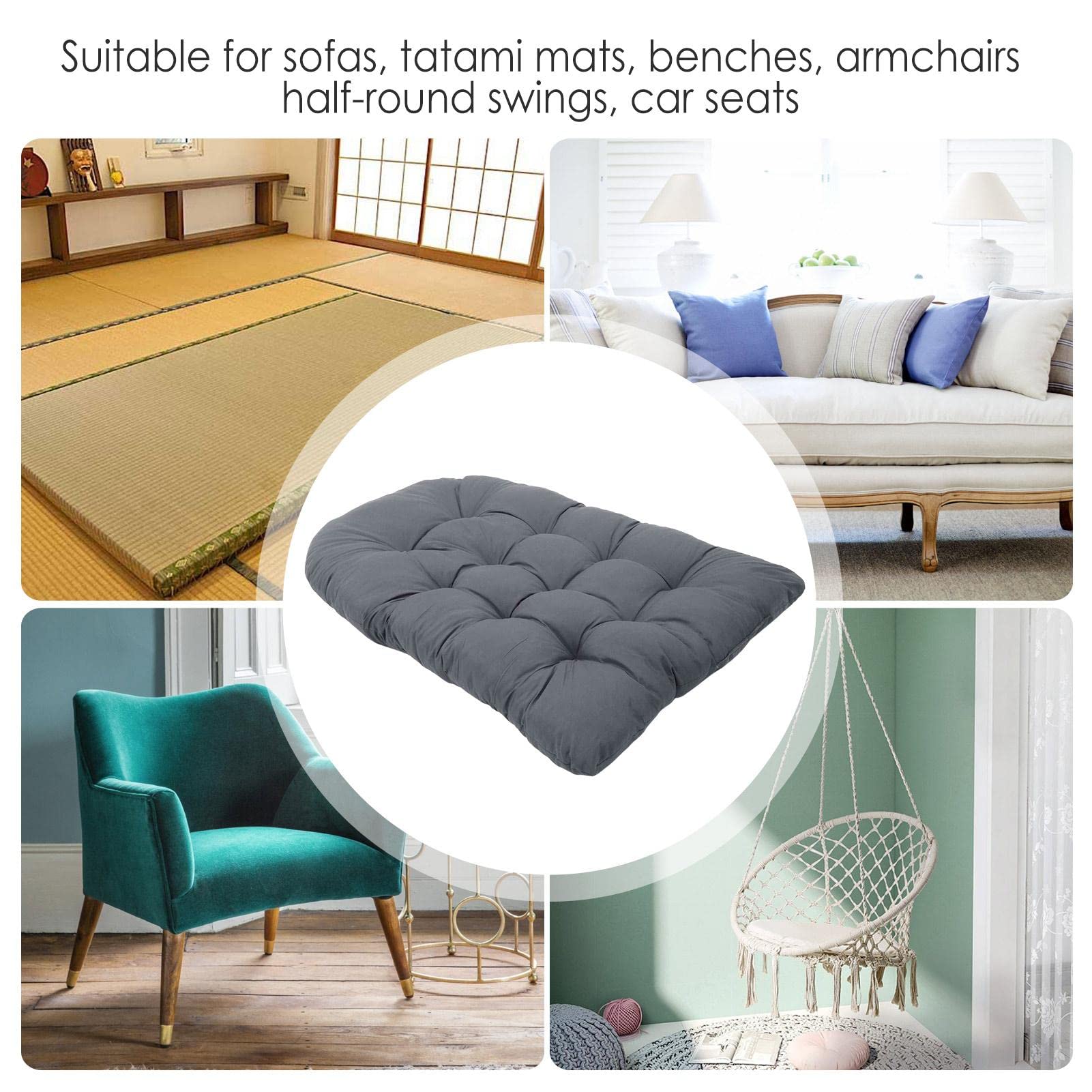 Coussin de Banc pour Panier Suspendu | Coussin de Rechange épais et Doux | Coussin de Chaise balancelle Lavable pour intérieur et extérieur