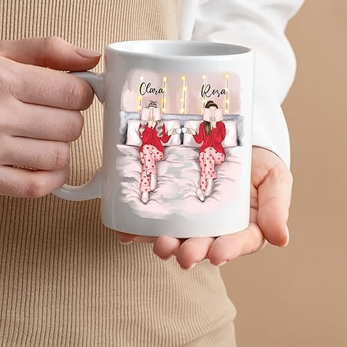 Vista 49 de Taza de café blanca de 2 mejores amigos, 11 onzas, 15 onzas, taza de amistad personalizada para mujeres, mejor amiga, mejor amiga, hermana, hermana
