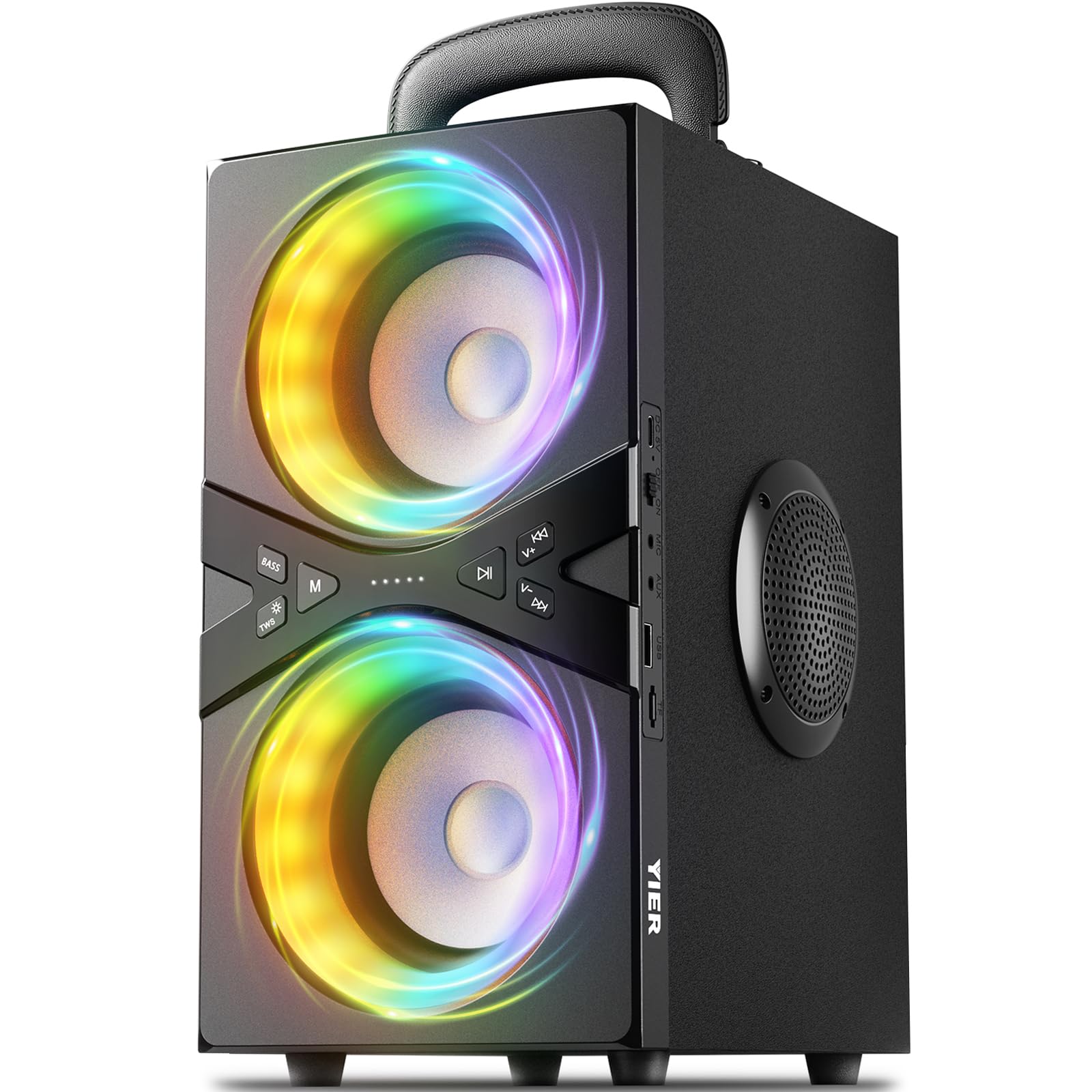 Party Bluetooth Speaker:80W Peak Large Stero Sound for Outdoor,Deep Bass,TWS,Loud with Lights,Portabe Wireless Big Speakers with Long Playtime,House,Projector,Movie