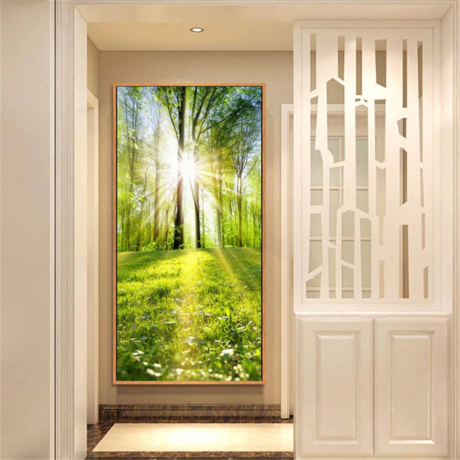 Broderie diamant paysage forestier décoration murale d'intérieur géante L-4649