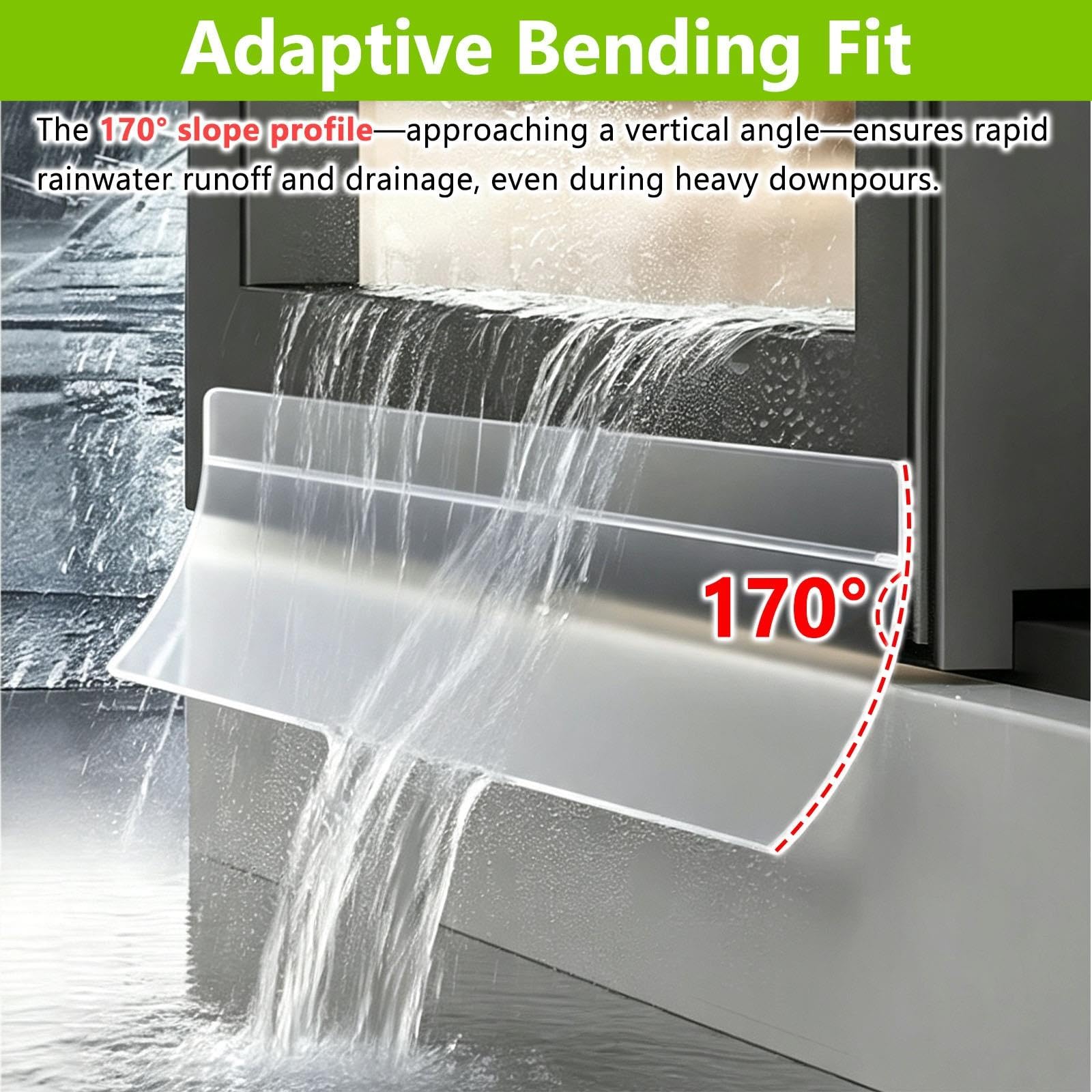Deflector Lluvia Ventana Transparente Protección Alféizar