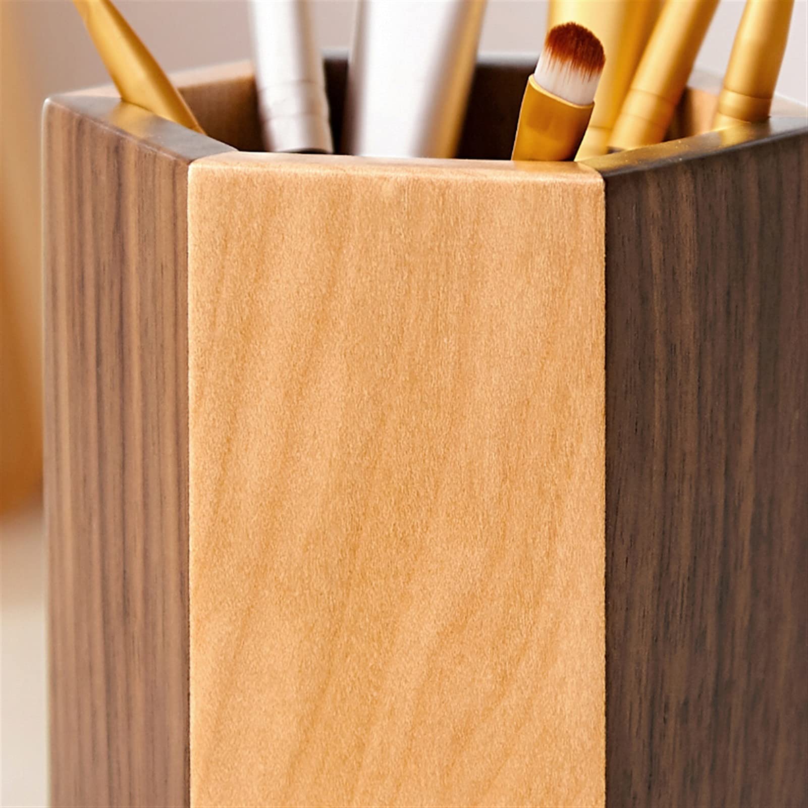 Pot à Crayons Rotatif Hexagonal, Organiseur de Bureau, Pot à Crayons Rotatif à 360 degrés, boîte de Rangement pour stylos et Ciseaux