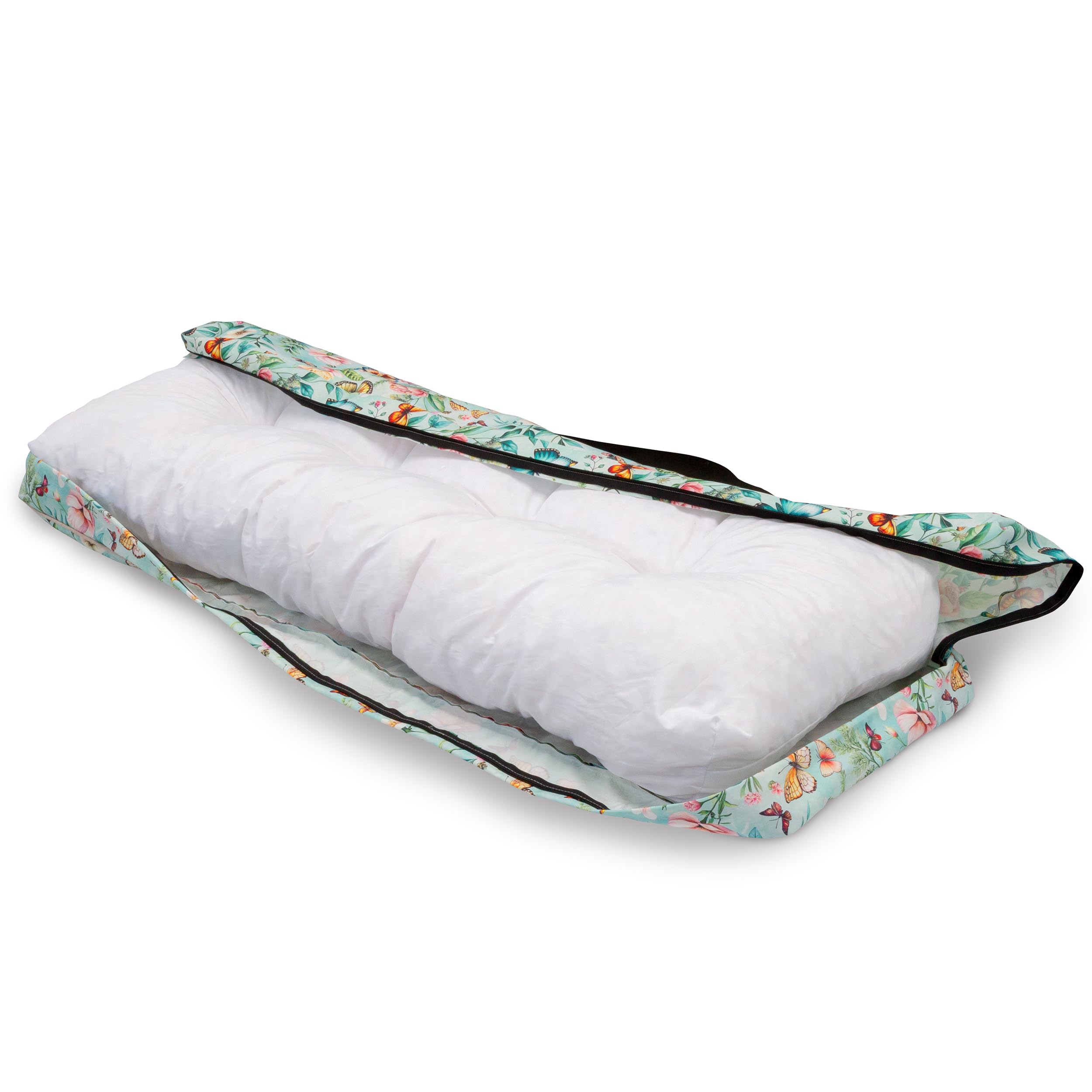 Spatium Cojines para Palets, Funda 100% Extraíble, Impermeable, Resistente a Los Rayos UV, para Exterior/Interior, Tapizado de palets (Cojín de Asiento 80x80, patrón de Flores: Pradera)