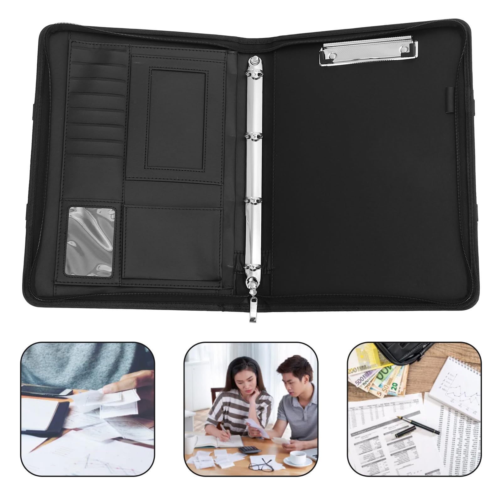 Zerodeko Bolsa Organizadora de Archivos A4 Cremallera Resistente al Desgaste Carpeta para Documentos Práctica y Portátil para Trabajadores y Profesores