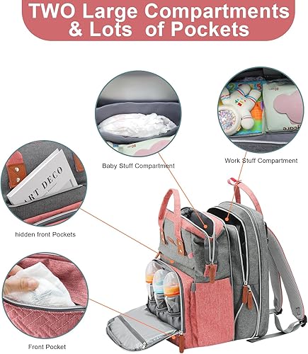 Miniatura 3 de Mochila para pañales, bolsa de pañales grande, bolsa de pañales multifuncional, bolsas de pañales..