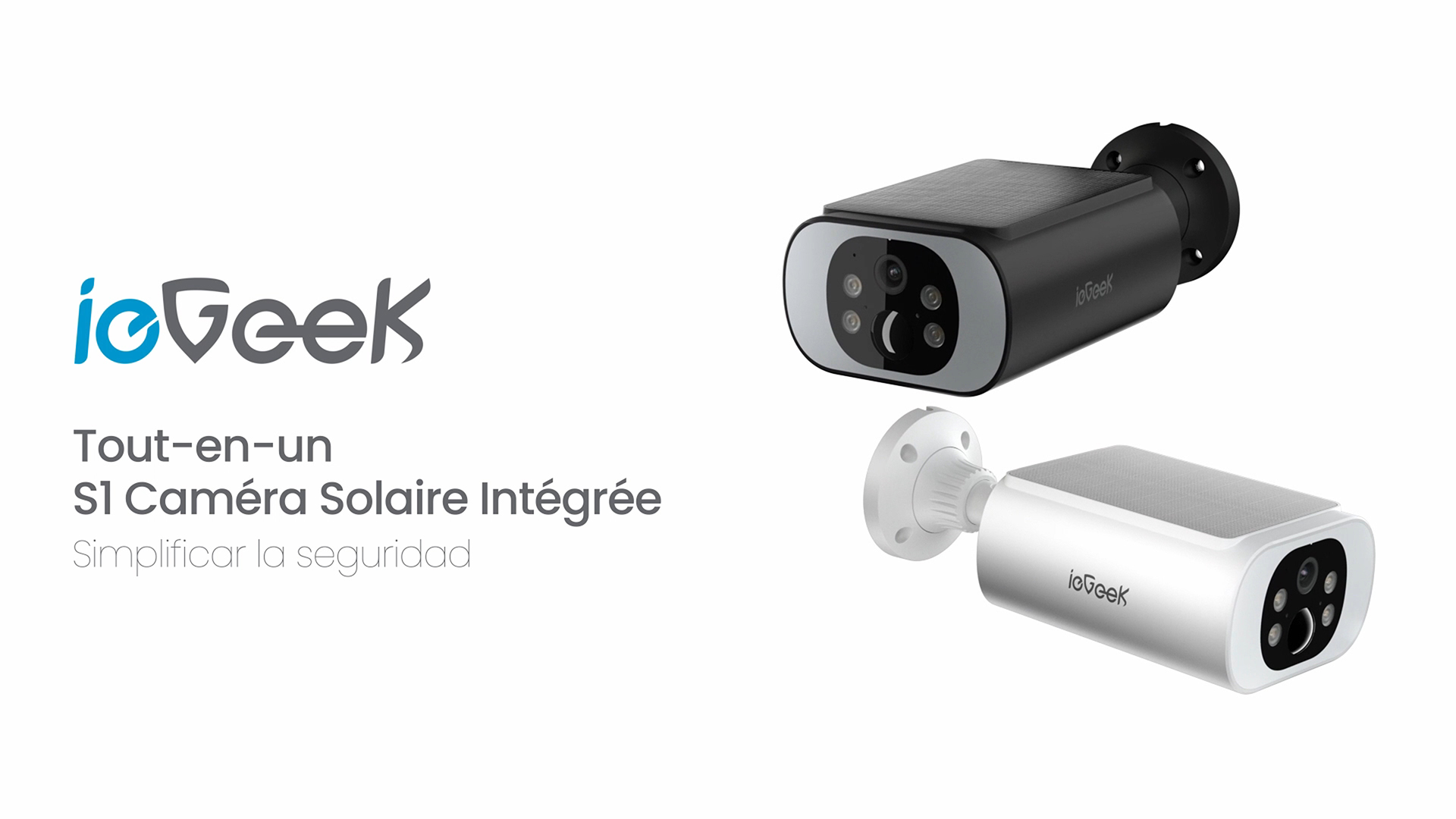 Caméra Solaire Extérieure IeGeek 3MP - WiFi 2.4Ghz, Vision Nocturne Couleur, Détection PIR, IP66, Compatible Alexa
