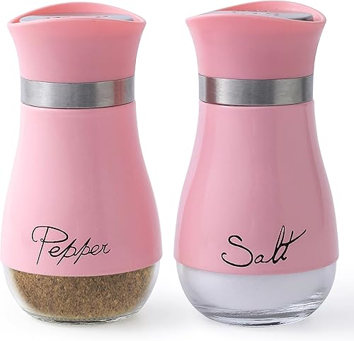 Miniatura 11 de Lonffery Juego de saleros y pimenteros – Recipientes de sal para regalos, decoración de cocina, hogar, caravana, campamento, barbacoa, dispensador