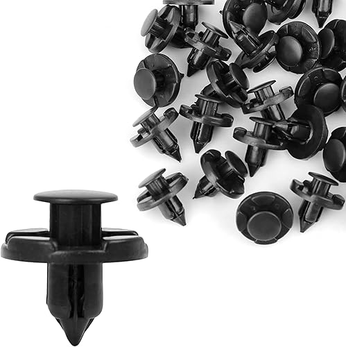 uxcell sujetador de remache de plástico negro, agarre para defensas de 8 mm, 30 unidades