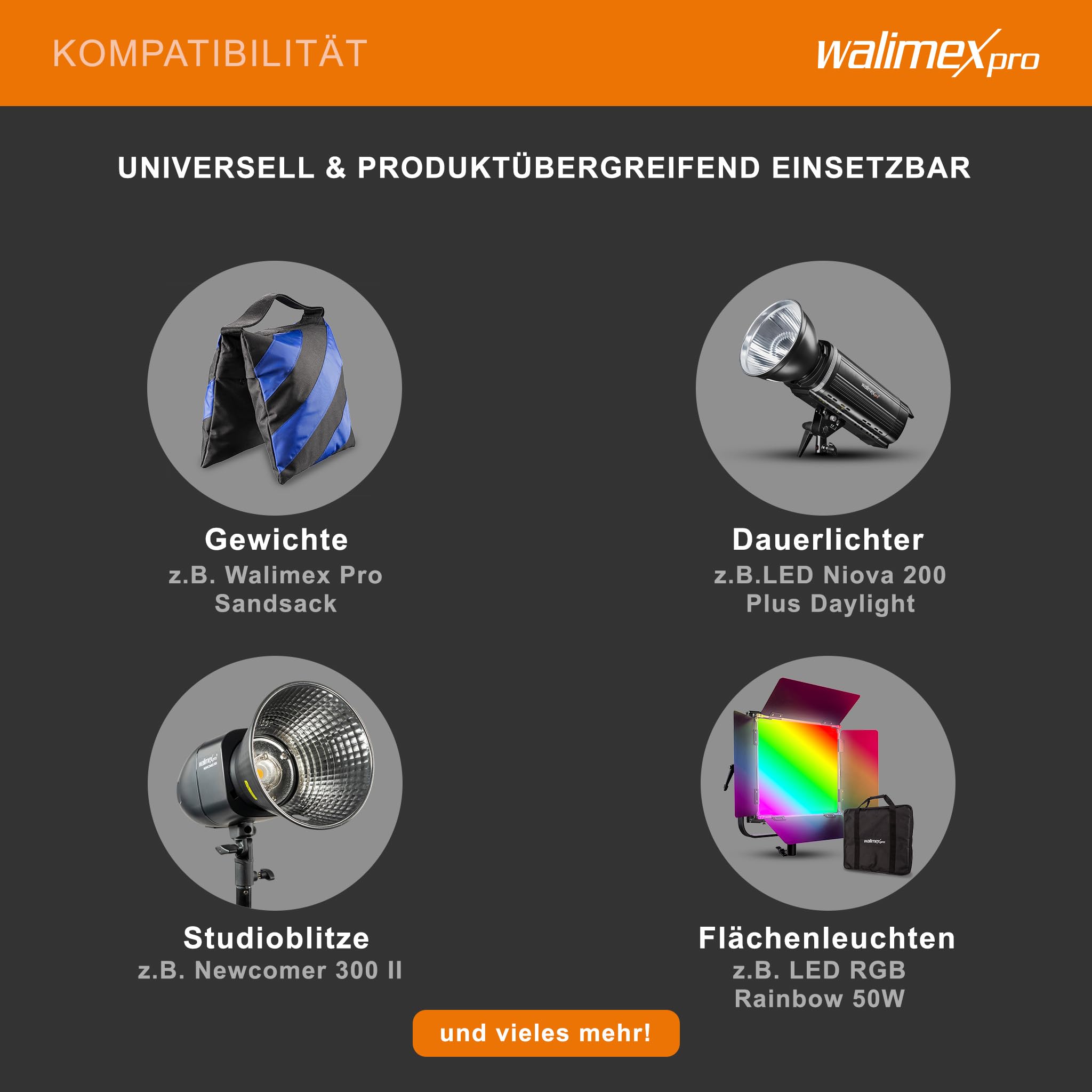 Walimex Pro Stojak na kółkach z przeciwwagą, czarny