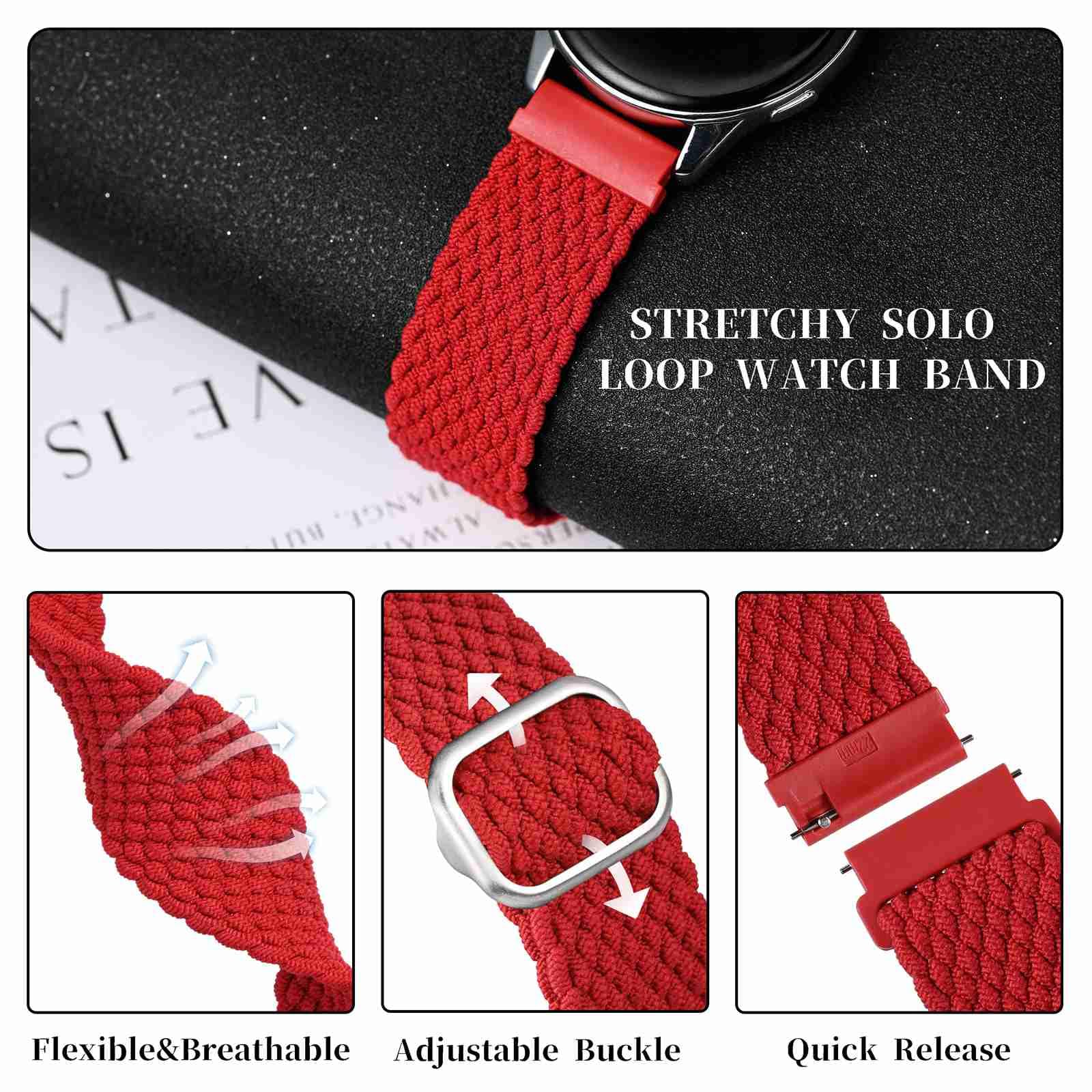 Bracelet de montre en nylon tressé à boucle unique Anbeer, extensible à dégagement rapide