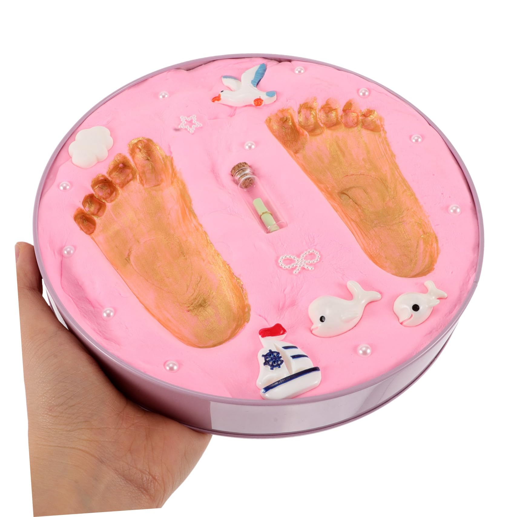 Kit Impronte Mani e Piedi per Ragazzo Ragazza Rosa, Ricordo