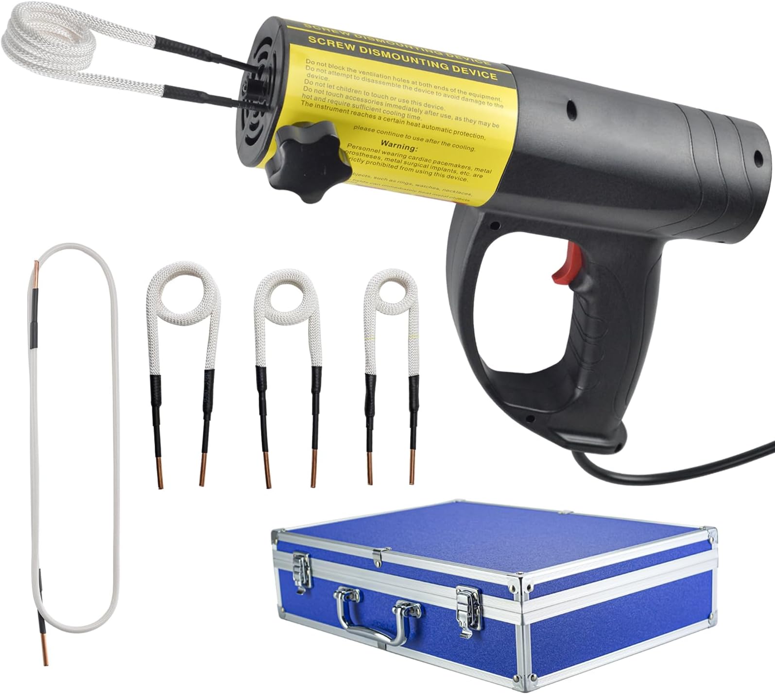 1500W Induction Heater Bolt Removal Tool Induction Heater Kit Manual Flameless Heating Tool with 4 Horns Induction Bolt Heater