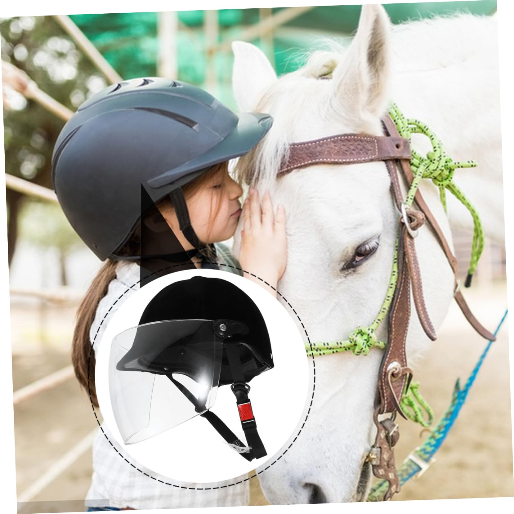 Casco de Montar a Caballo para Niños de ABS Negro