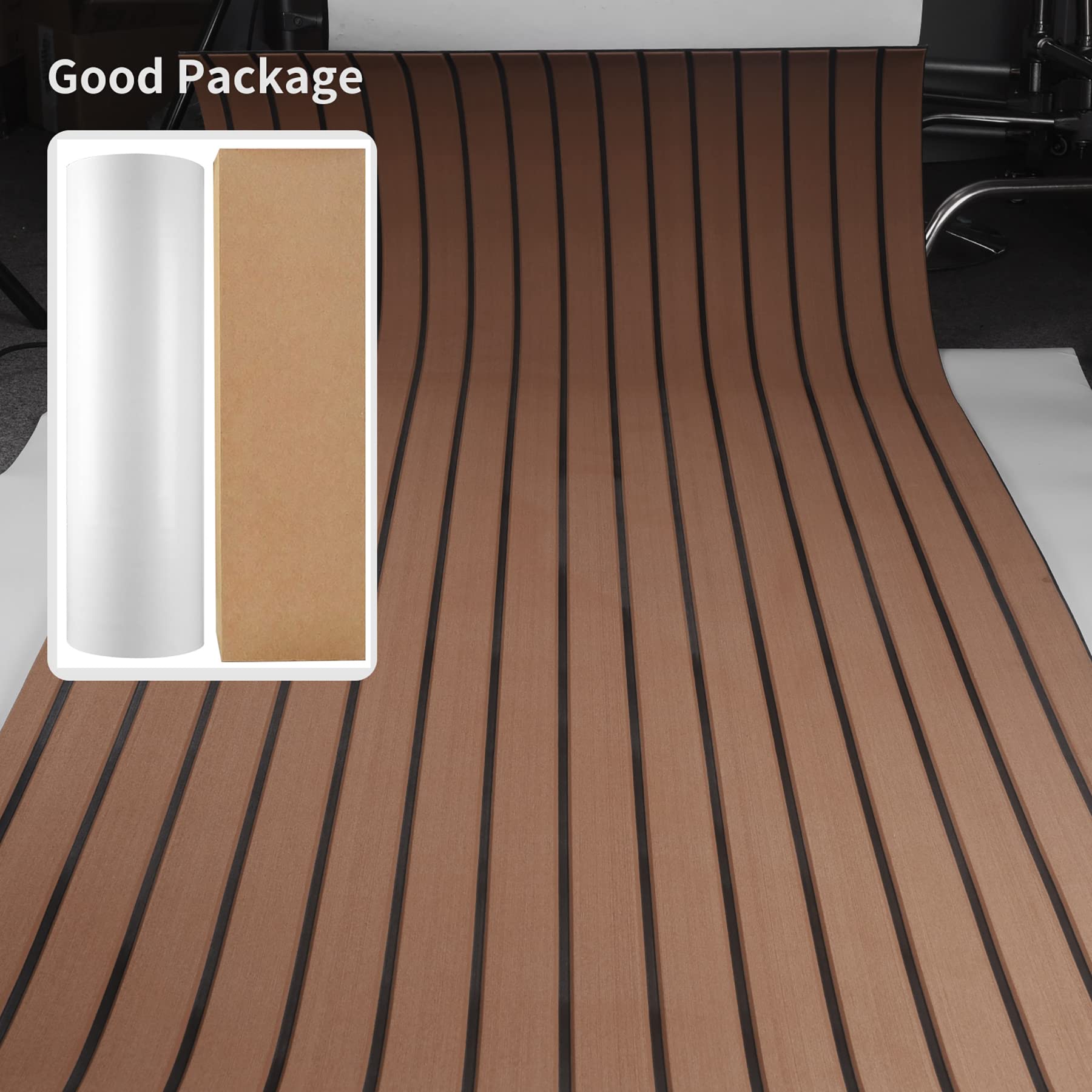 SenMore Eva Tappetino Antiscivolo per Barca, Navi e Marittimi, Tappetino Antiscivolo in Teak Artificiale può Essere Utilizzato per la Decorazione di Yacht