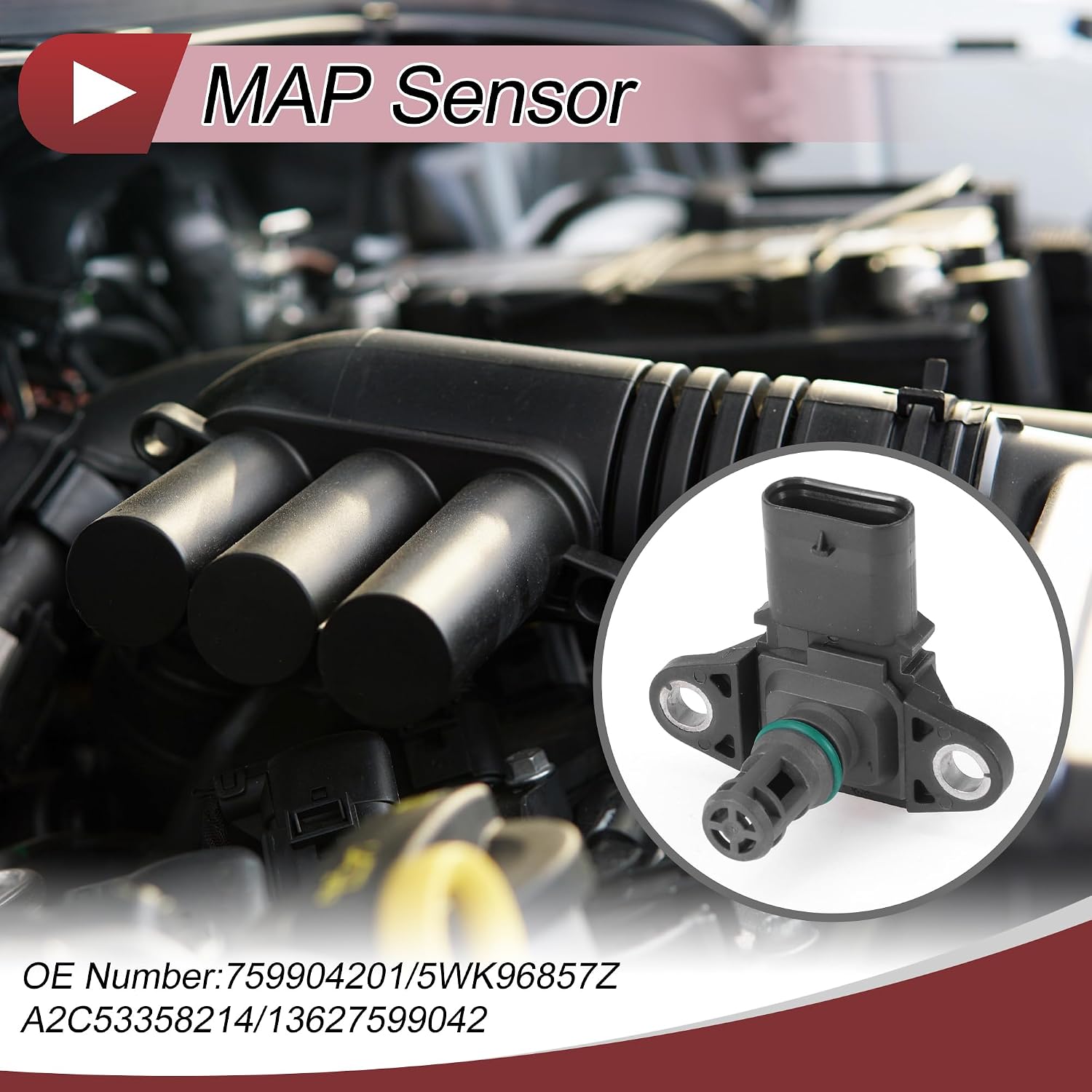 Manifold Absolute Pressure MAP Sensor for BMW 328I 2012-2016 No.759904201 1 Pc