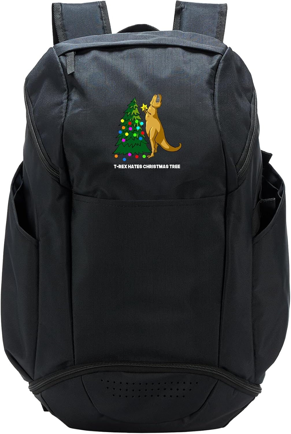 T-Rex Hates Christmas Tree Dinosaur Dino Merry Xmas Funny Sport Backpack