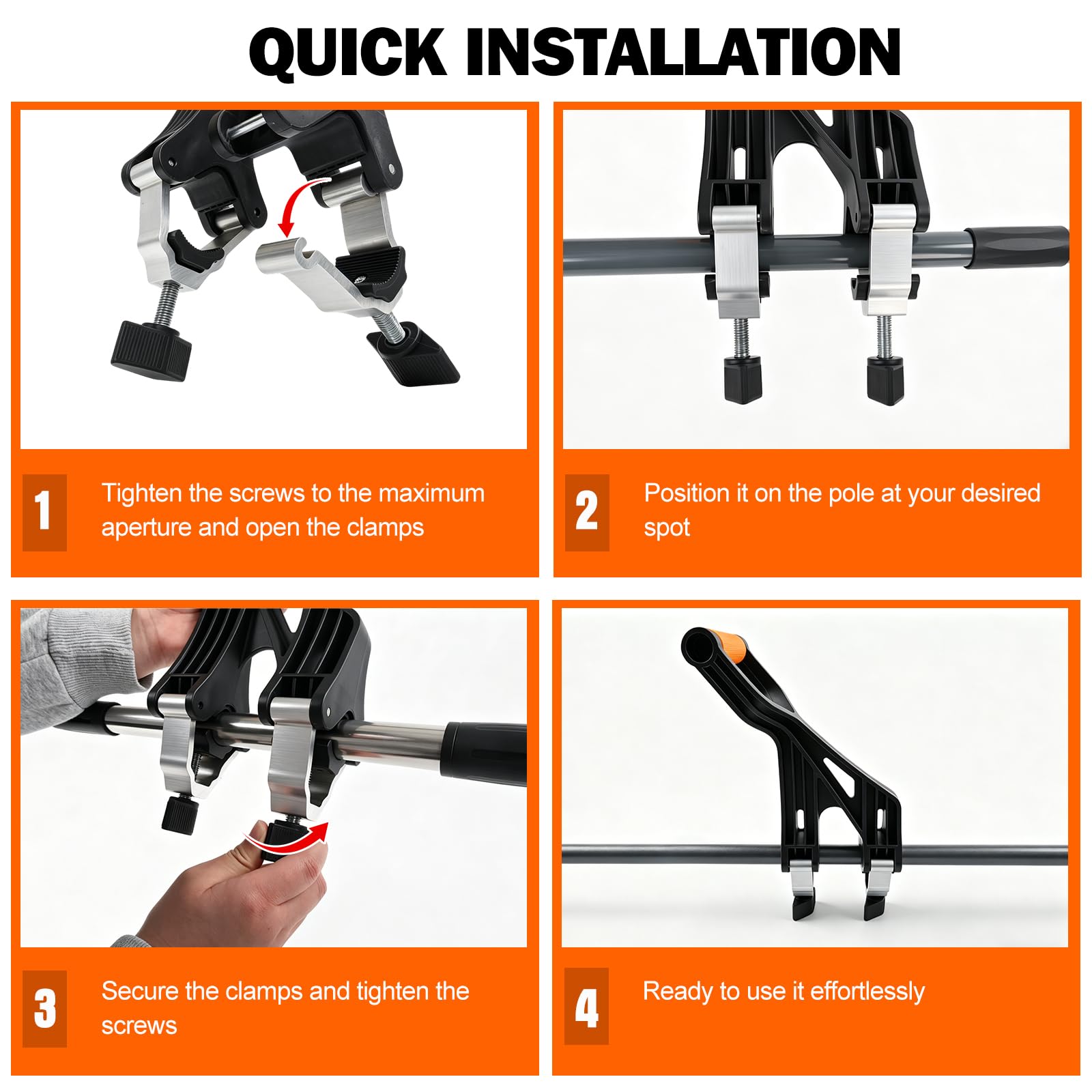 Axcoix Repuesto universal de mango de pala, extensión de mango ajustable para recortadora de malezas, accesorio ergonómico de ahorro de espalda, apto para palas, rastrillos, recortadoras de cuerda