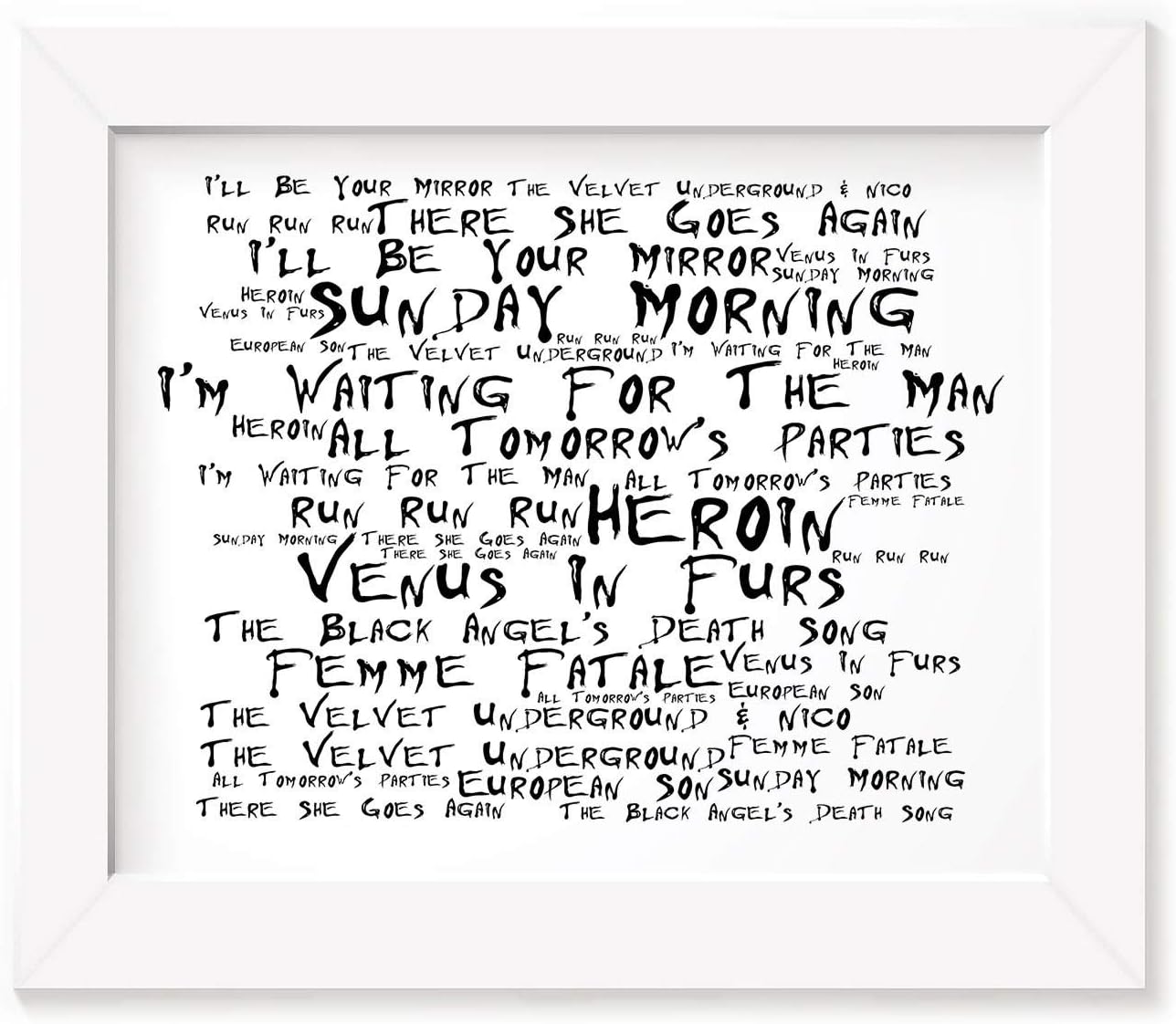 The Velvet Underground Poster Print Debut Album Lyrics Gift Signed Art Amazon Co Uk Kitchen Home