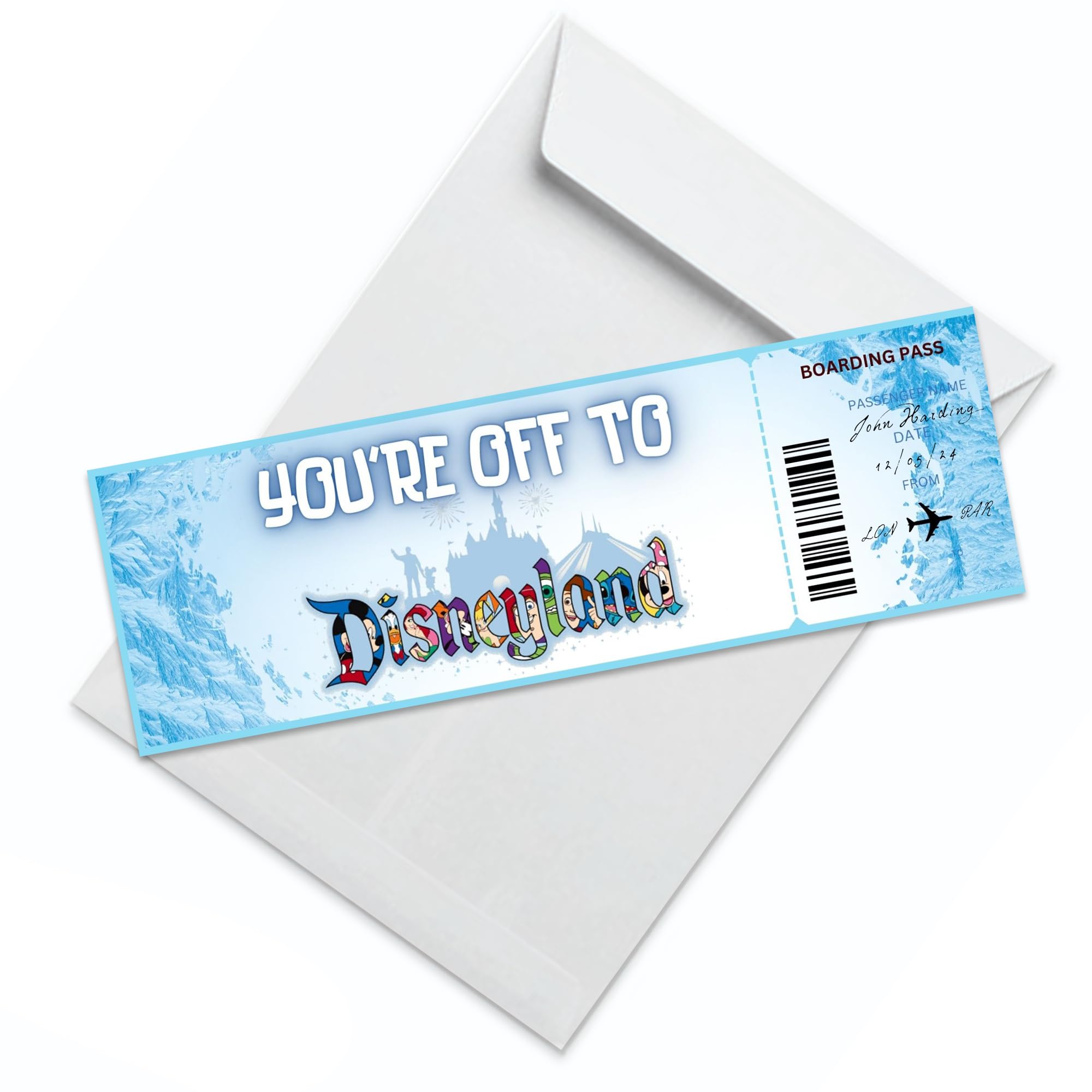BENELSA Travel Ticket Greeting Card (3 Pack) - Multicolor, 19cm x 19cm - Birthday, Travel, Surprise Card
