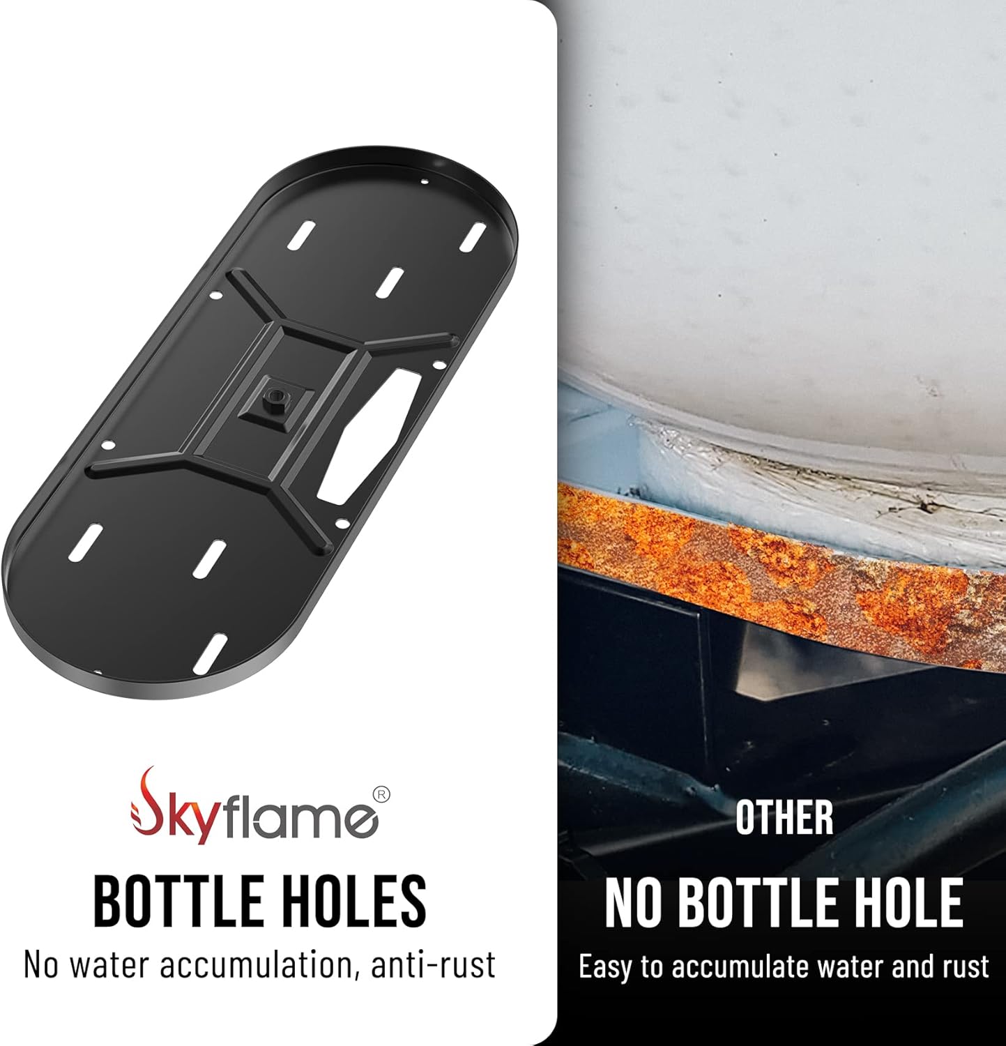 Skyflame Steel RV Dual Propane Tank Mounting Rack for 40 lbs Tanks, Double Gas Tank Cylinder Hitch Frame for RVs, Camping and Trailers