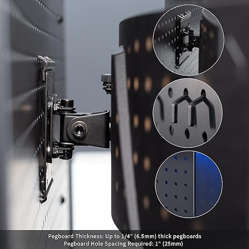 Miniatura 4 de VIVO Soporte articulado para tablero de clavijas para monitor único, se adapta a pantallas de hasta 32 pulgadas y tableros de clavijas de hasta 0.25