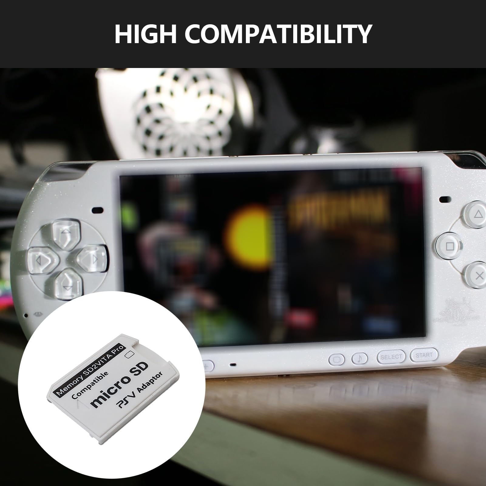 SD2vita, Carte Mémoire PS Vita, Carte Memoire PS Vita, Adaptateur Grosse Carte Mémoire, PS Vita, PSP Vita, PSvita, Convertisseur pour PS Vita 1000 2000, Couverture Complète