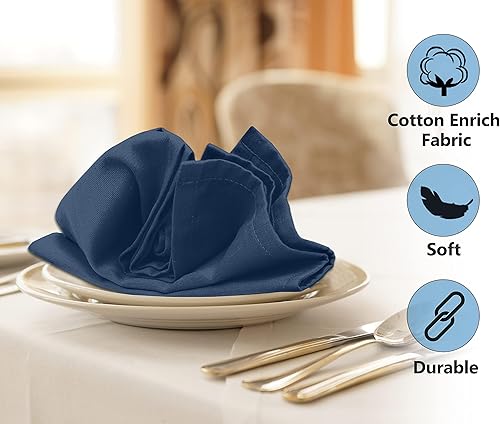 Vista 276 de Ruvanti Servilletas de algodón 12 unidades, servilletas de tela suaves y cómodas, servilletas de lino de calidad hotelera de lujo – Servilletas