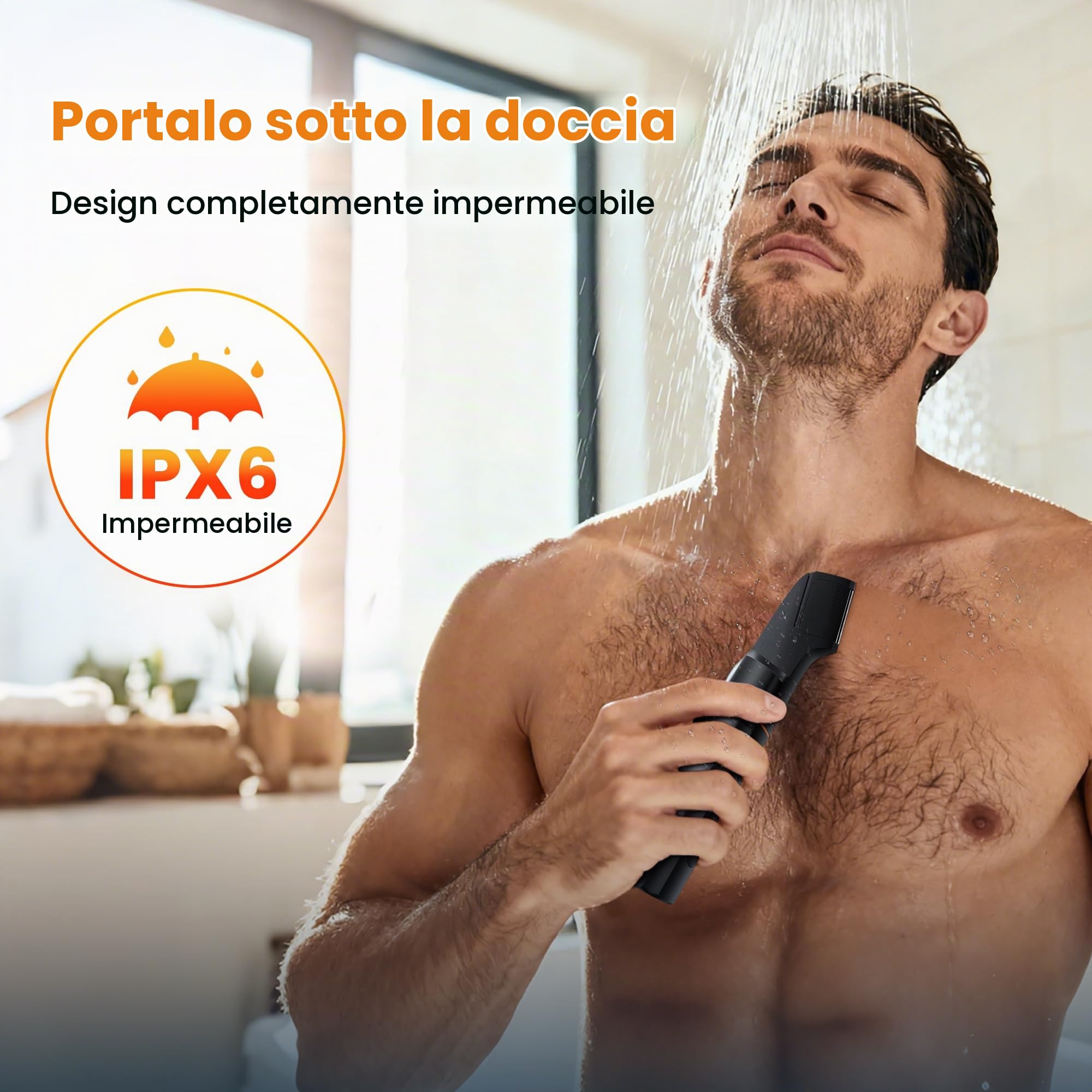 MAXGROOM 4 in 1 Rasoio Elettrico Corpo Uomo Kit (Nero, L)