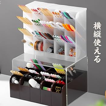 アクリル製ペン収納スタンド　90仕切 アクリル製ペン収納スタンド 90仕切 新品 ペン立て 5格仕切り