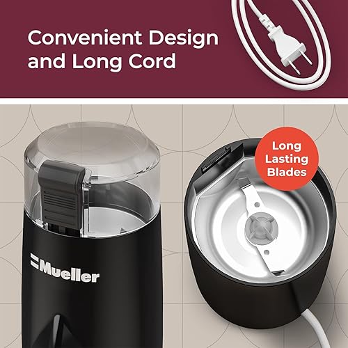 Miniatura 4 de Mueller Living HyperGrind - Molinillo eléctrico de precisión para especias/café con gran capacidad de molienda y potente motor, también para