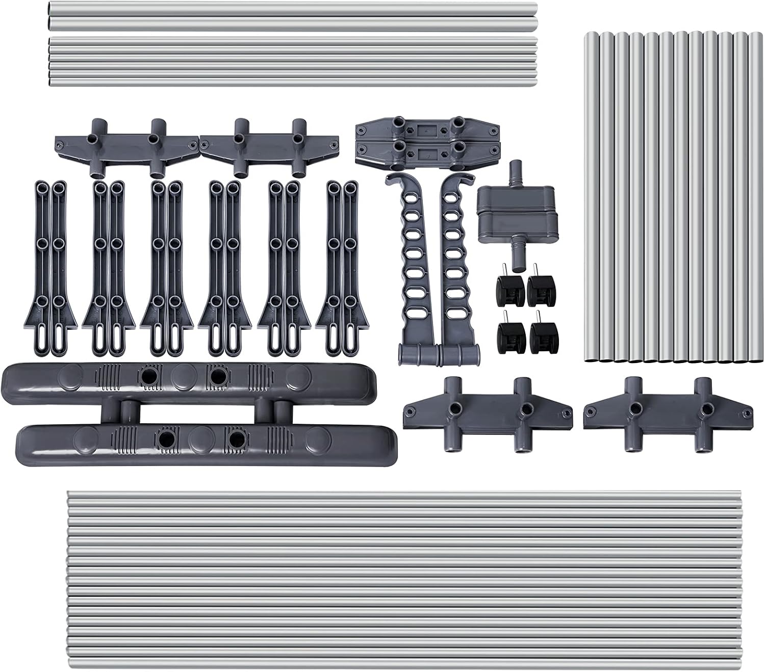 Clothes Drying Rack, Large 3-Tier Rolling Folding Dryer Hanger Storage Collapsible Garment Rack Standing Rack with Foldable Wings and Casters for Indoor Outdoor