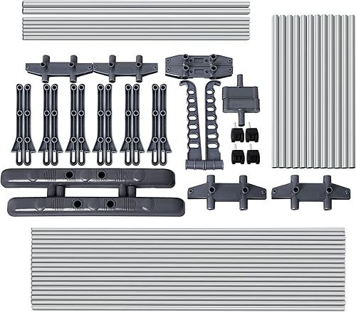 Miniatura 7 de Estante de secado de ropa, grande de 3 niveles, plegable, para guardar ropa, con alas plegables y ruedas para interiores y exteriores