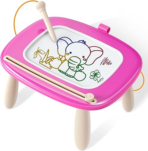 Miniatura 8 de Tablero magnético de dibujo, juguete para niñas pequeñas de 1 a 2 años, almohadilla de tablero de garabatos, juguete educativo y educativo para