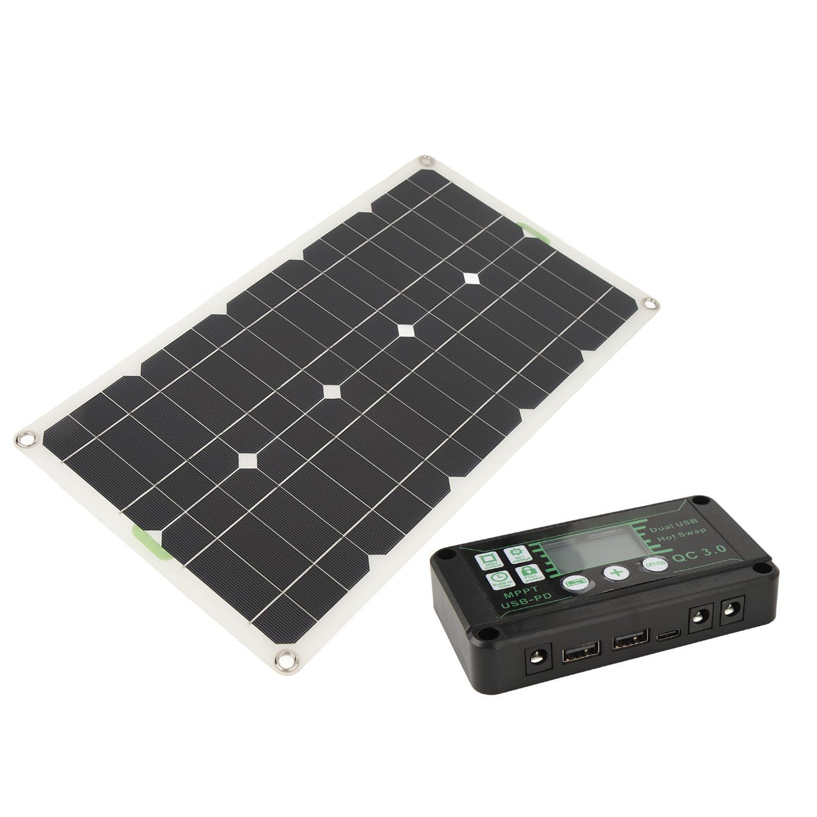 Panel Słoneczny 250W Mono z Kontrolerem Ładowania 30A, for RV Marine | Dual Usb Ports, Auto Ignition Charging, Compatible with Suv off-Grid Residential Emergency Use
