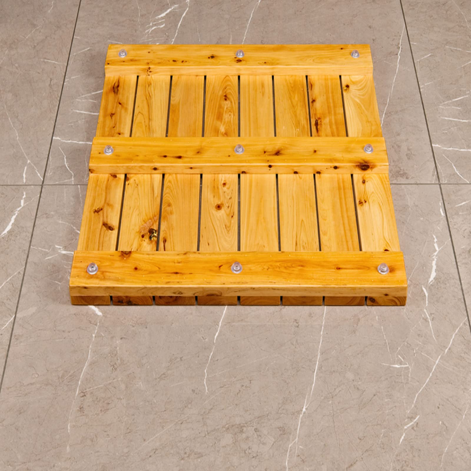 Elegante Tappetino da Pedana Doccia in Legno,Antiscivolo Pedana Doccia,Pedana per Doccia per Impieghi Gravosi,Pedana in Legno,per Interni ed Esterni,Vasca da Bagno,Spa,Sauna (80x60cm/31x24in)