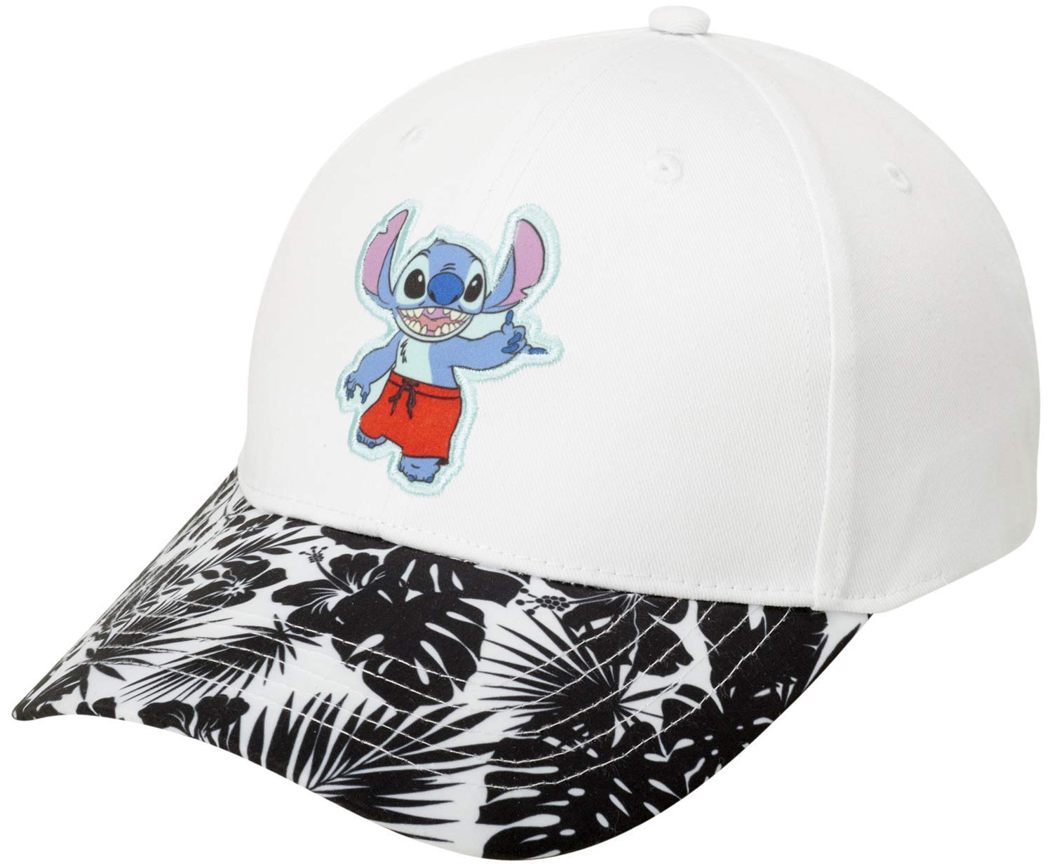 Disney Men's Baseball Cap – Lilo & Stitch Curved Brim Snap-Back Baseball Hat (Lilo Stitch White, One Size)