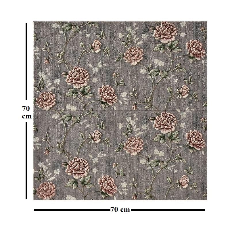 Image of CVD 3D PE Foam Self-Adhesive Wall Stickers | Grey Rose Wallpaper for Home, Hotel, Living Room, Bedroom & Cafe | DIY Decorative Panel (70 x 70 cm, Approx. 5.8 Sq. Feet, 1 Piece)