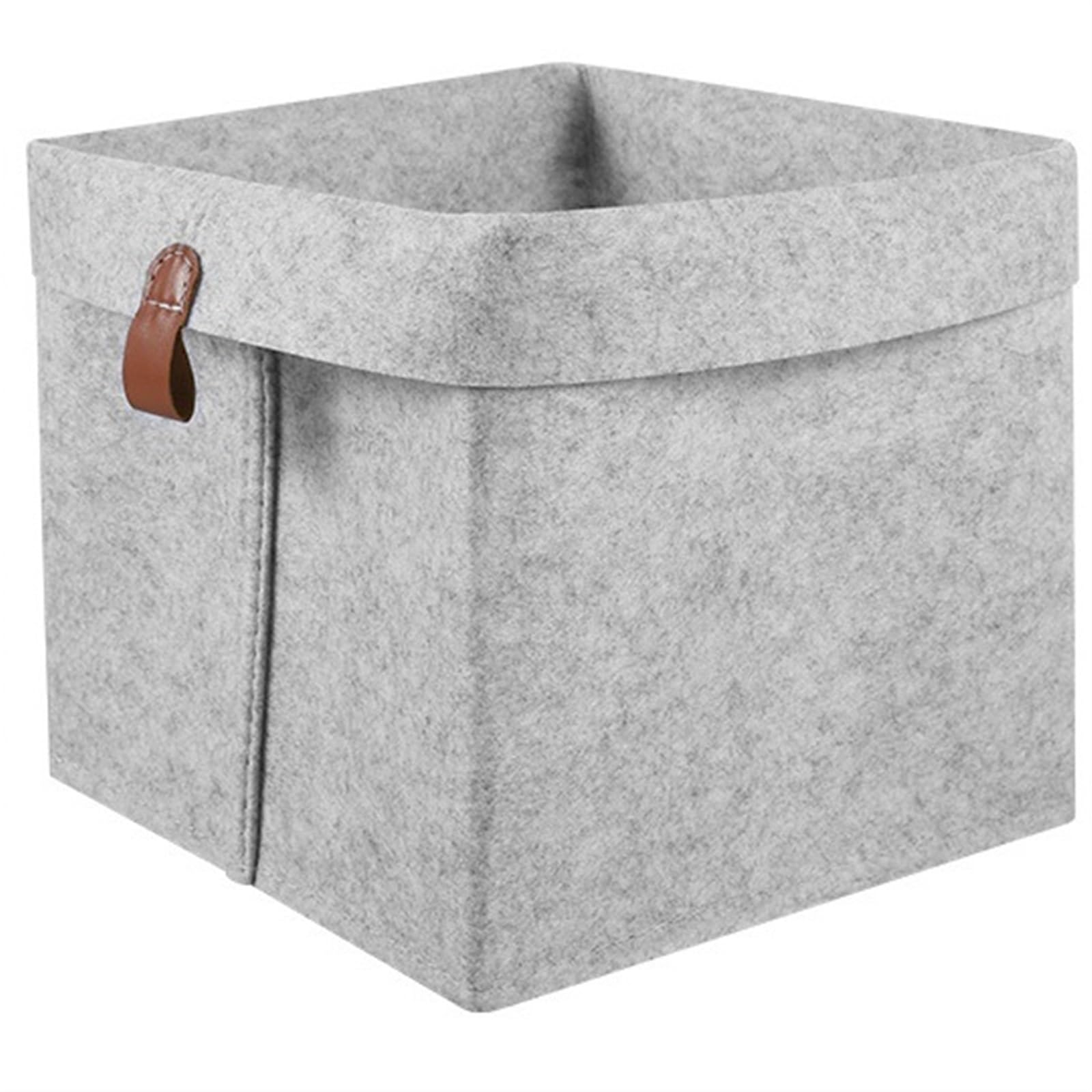 EWUHYFP Collapsible Storage Box 6Pcs Cube Folding Storage Box Felt Fabric Bins Collapsible Organizer(Light grey 6PCS)