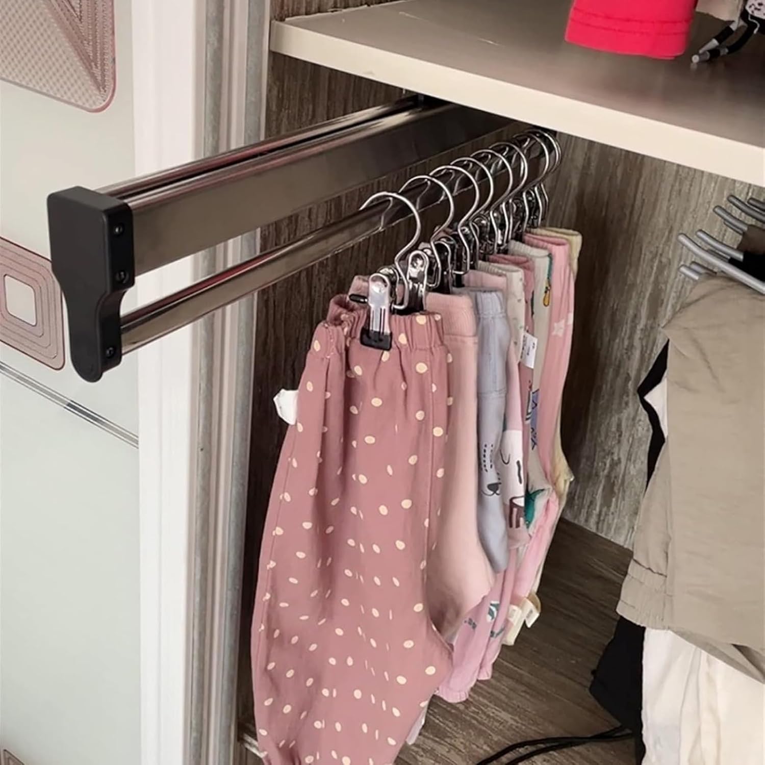 Amazon.com: Pull-out Clothes Hanger Rod Telescopic 30-80 Cm ...