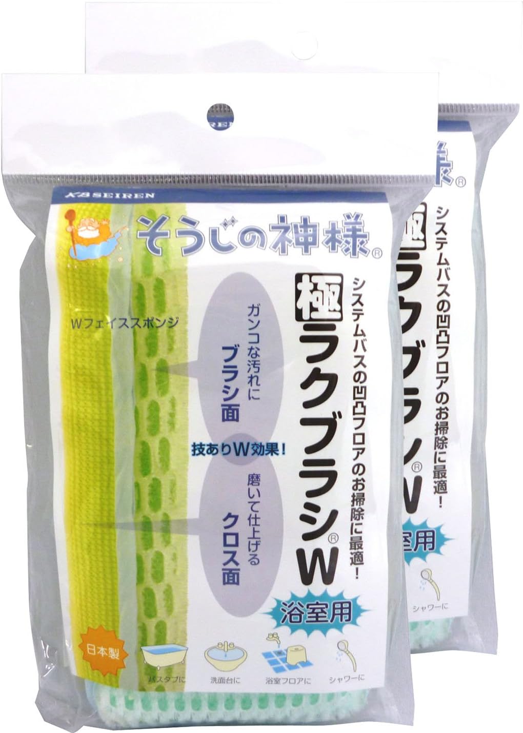 Cleaning God Gokaraku Brush, Width 2.6 x Depth 1.4 x Height 5.1 inches (6.5 x 3.5 x 13 cm), for Door