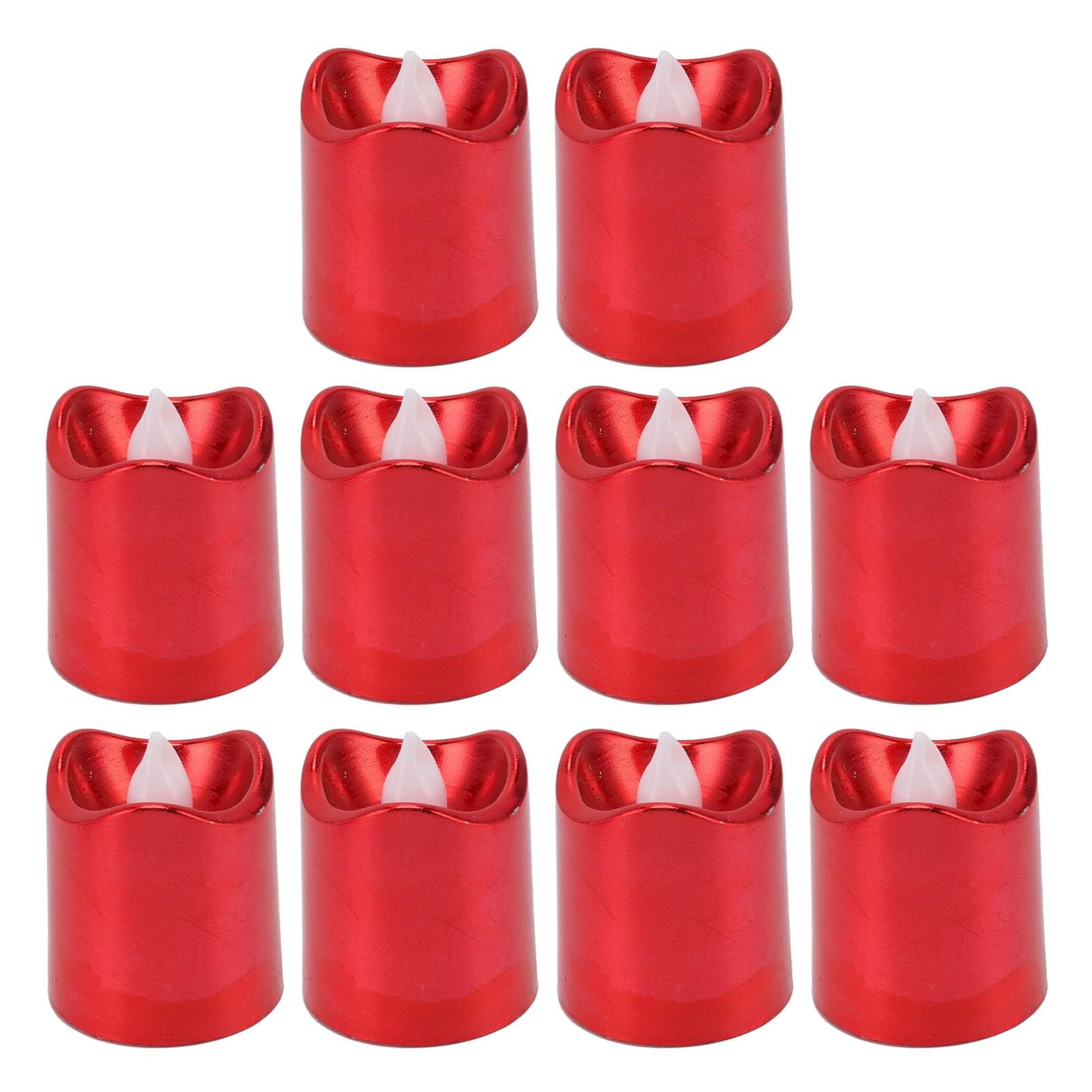 Cyrank 12 Velas con Pilas, Velas Rojas Parpadeantes Sin Llama, Velas Sin Llama, Velas LED con Pilas, Luces De Té Rojas para San Valentín, Fiestas Navideñas, Decoración del Hogar