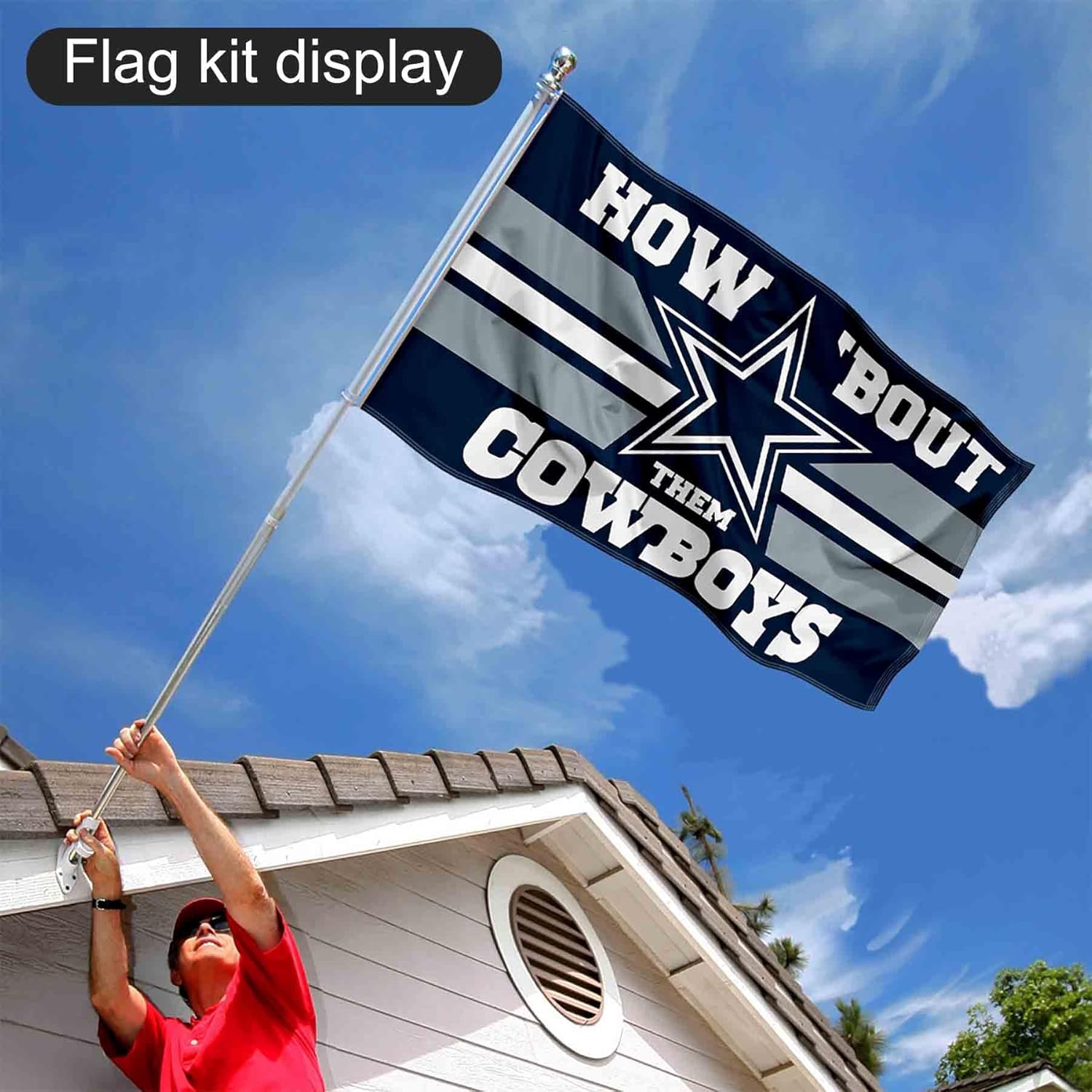 Dallas Cowboys How Bout Them Flag Pole and Bracket Mount Kit - Image 6