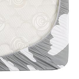 Onacosht Pack n Play Sheets 3 Pack for Baby Unisex, Stretchy Jersey Knitted Portable Mini Crib Sheets Playard Mattress Cover for Baby Boys and Girls, Clouds Stripes and Arrow Printing