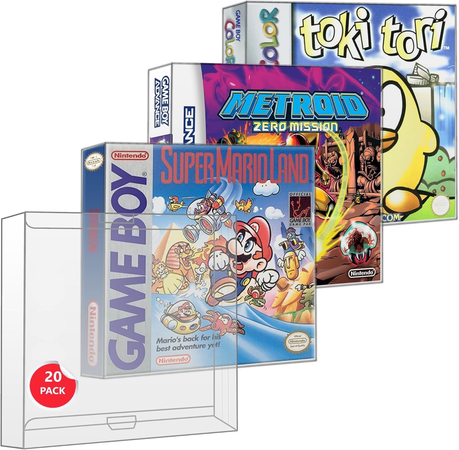 Link-e : 20 X Custodia Protettiva in Plastica Compatibile con la Scatola da Gioco per Console Nintendo Gameboy, Color, Advance (GB, GBC, GBA)